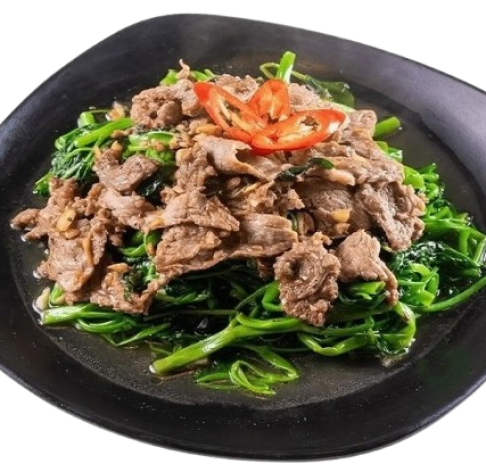 Rau muống xào bò
